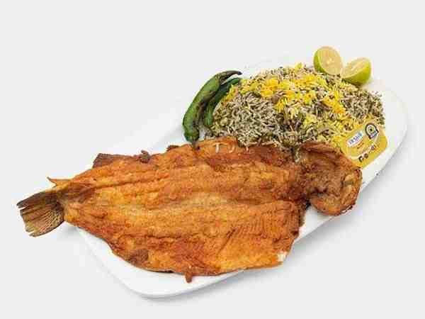سبزی پلو با ماهی قزل آلا